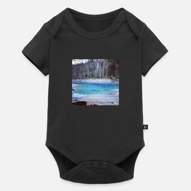 Lac de montagne en hiver - Body à manches courtes Premium Bébé - noir
