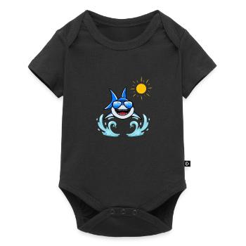 Shark in the sun - Baby Premium short-sleeve bodysuit - black - Front