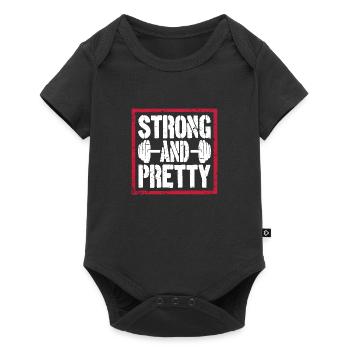 Forte Et Assez Drôle Gym Fitness Dire - Body à manches courtes Premium Bébé - noir - Devant