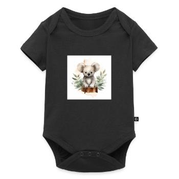 Entzückendes Koala-Clipart - Baby Premium Kurzarmbody - Schwarz - Vorne