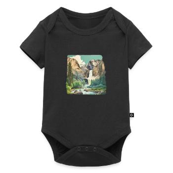 Magnifique paysage de montagne - Body à manches courtes Premium Bébé - noir - Devant