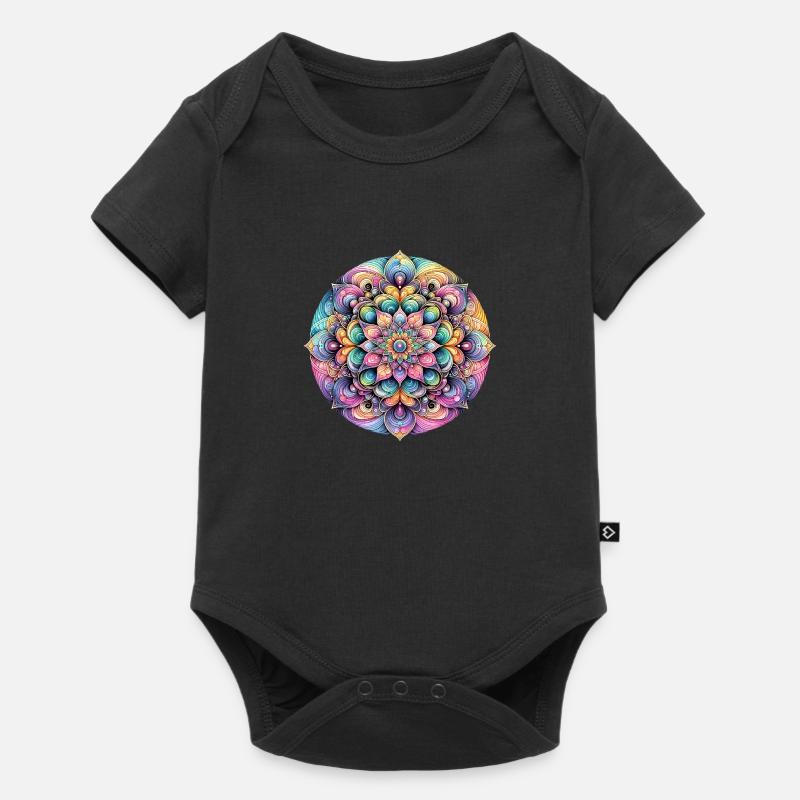 L’élégance de la fleur de couleur - Body à manches courtes Premium Bébé - noir