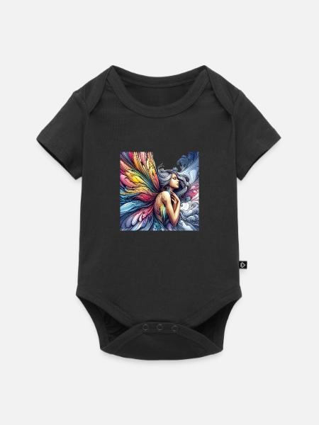 Flügel der Schmetterlingsfee - Baby Premium Kurzarmbody - Schwarz