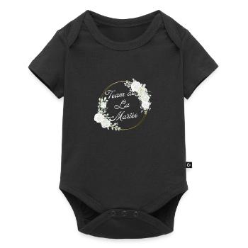 The Bride Team White Flower - Matching tshirt - Baby Premium short-sleeve bodysuit - black - Front