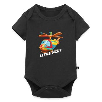 Small Wooden Helicopter for Kids Little Pilot - Baby Premium short-sleeve bodysuit - black - Front