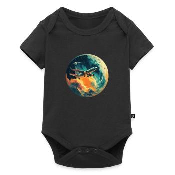Global Flight : un voyage autour de la Terre - Body à manches courtes Premium Bébé - noir - Devant