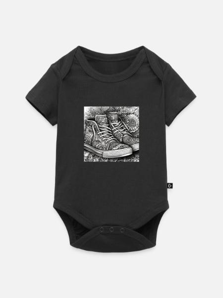 Sneaker - Baby Premium Kurzarmbody - Schwarz