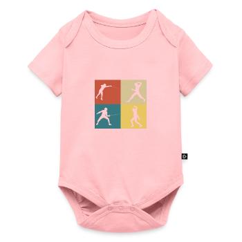 Retro Vintage Fencer - Baby Premium short-sleeve bodysuit - rose - Front
