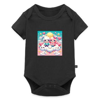 Cartoon Paar - Baby Premium Kurzarmbody - Schwarz - Vorne