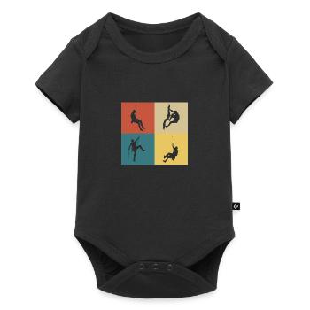 Retro Vintage Climbing - Baby Premium short-sleeve bodysuit - black - Front