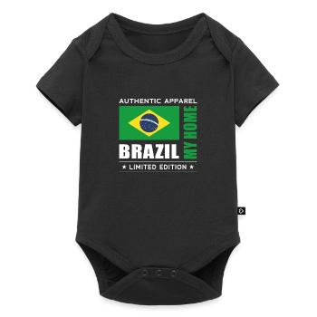 Brazil - Baby Premium Kurzarmbody - Schwarz - Vorne