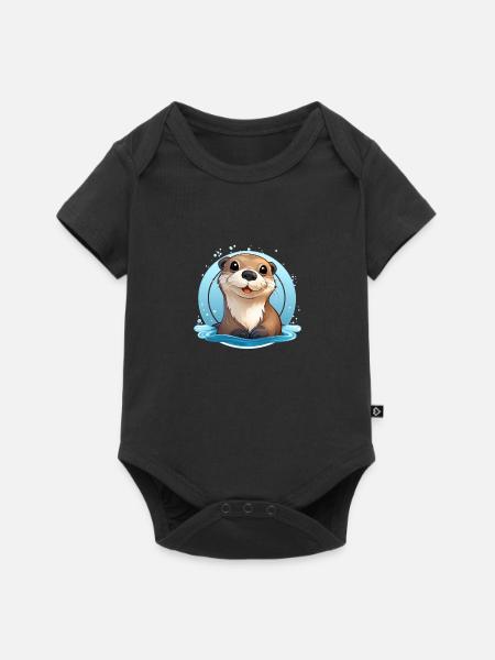 Otter - Baby Premium Kurzarmbody - Schwarz