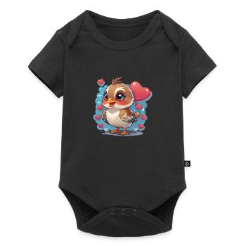 Bird Sweet Hearts - Baby Premium short-sleeve bodysuit - black - Front
