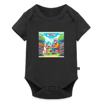 Friedlicher Großvater - mentally I am here - Baby Premium Kurzarmbody - Schwarz - Vorne