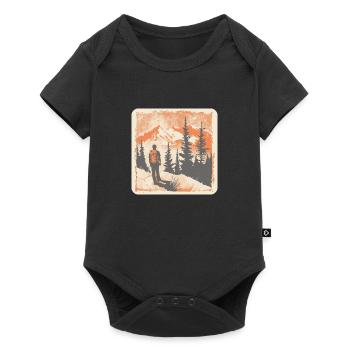 Wandern Hiking Berge Natur Camping Gipfel Alpen - Baby Premium Kurzarmbody - Schwarz - Vorne