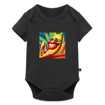 AUSGEBAGGERTE BANANE - Baby Premium Kurzarmbody - Schwarz - Vorne