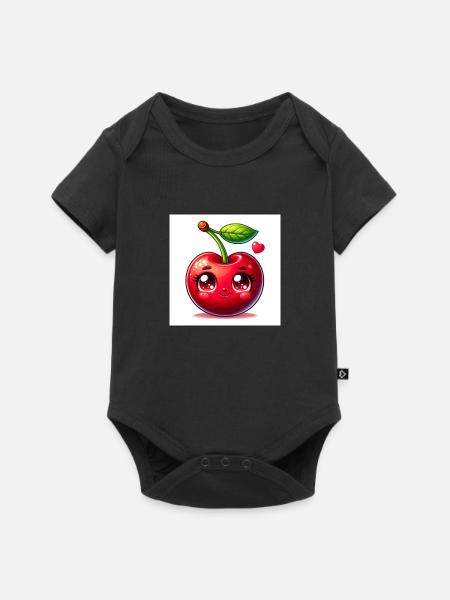 Kirsche - Baby Premium Kurzarmbody - Schwarz