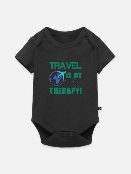 travel therapy - Baby Premium Kurzarmbody - Schwarz
