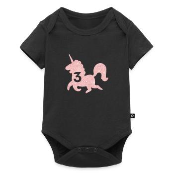 3rd Anniversary Unicorn - Baby Premium short-sleeve bodysuit - black - Front