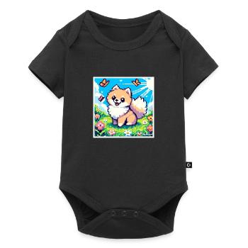 Pixel-Pom - Baby Premium Kurzarmbody - Schwarz - Vorne