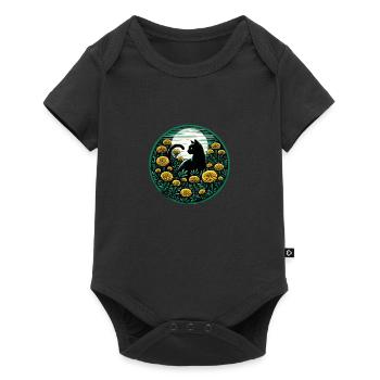 Black Cat Marigold - Baby Premium short-sleeve bodysuit - black - Front