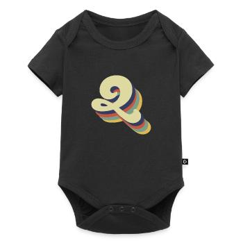 Lettre q rétro - Body à manches courtes Premium Bébé - noir - Devant