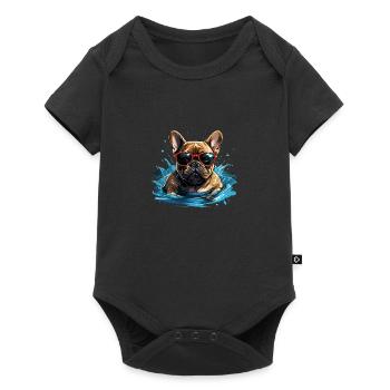 Champion de natation canine - Body à manches courtes Premium Bébé - noir - Devant