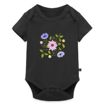 Flowers - Baby Premium short-sleeve bodysuit - black - Front