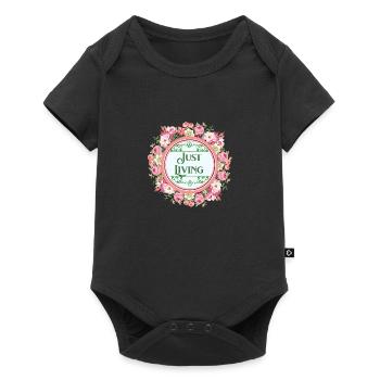 Just Living Floral Motivational Inspirational Life - Baby Premium short-sleeve bodysuit - black - Front