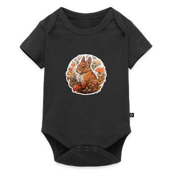 Squirrel Fluffy - Baby Premium short-sleeve bodysuit - black - Front