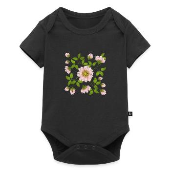 Flowers - Baby Premium short-sleeve bodysuit - black - Front