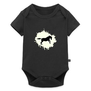 pferd klecks - Baby Premium Kurzarmbody - Schwarz - Vorne