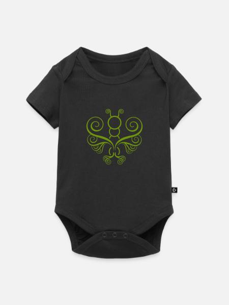 butterfly - Baby Premium Kurzarmbody - Schwarz