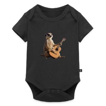 Meerkat Seated Guitar Musician - Baby Premium short-sleeve bodysuit - black - Front