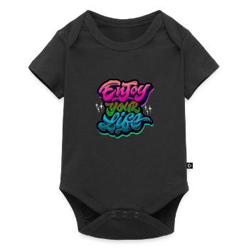 slogan illustration style art vector fashion graphics - Baby Premium short-sleeve bodysuit - black - Front