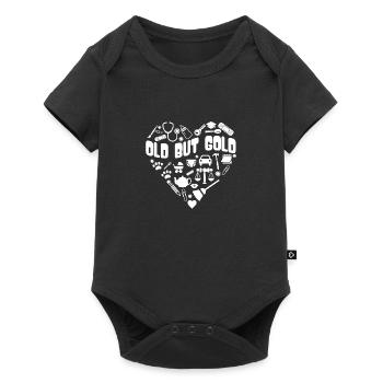 Old but Gold with Heart - Baby Premium short-sleeve bodysuit - black - Front