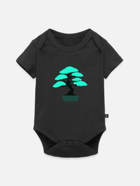 bonsai baum - Baby Premium Kurzarmbody - Schwarz