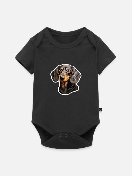 Dackel oder Dachshund - Baby Premium Kurzarmbody - Schwarz