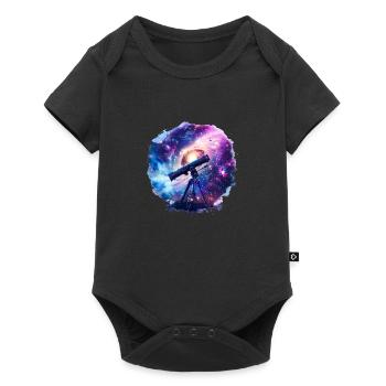 A telescope broadens our horizons - Baby Premium short-sleeve bodysuit - black - Front