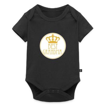 Meilleure grand-mère Couronne Reine Chic Logo Cercle Rond - Body à manches courtes Premium Bébé - noir - Devant