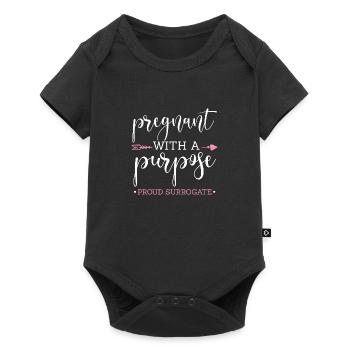 Pregnant with a purpose Proud surrogate Surrogacy - Baby Premium short-sleeve bodysuit - black - Front
