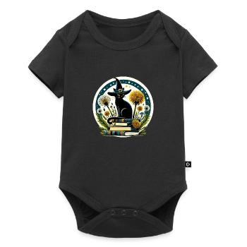 Bookish Cat Witch - Baby Premium short-sleeve bodysuit - black - Front
