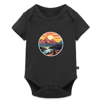 Mountains - Baby Premium short-sleeve bodysuit - black - Front