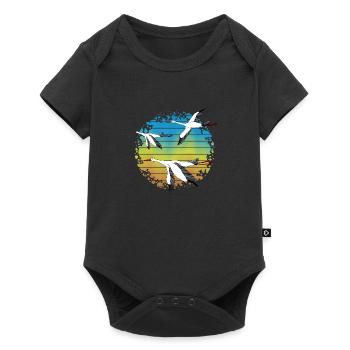 Störche - Baby Premium Kurzarmbody - Schwarz - Vorne