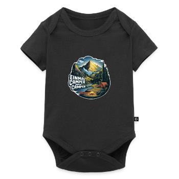 Einmal Camper immer Camper Naturerlebnis pur - Baby Premium Kurzarmbody - Schwarz - Vorne