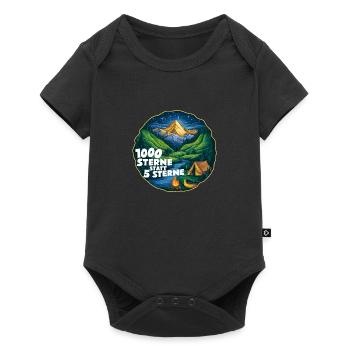 1000 Sterne Sternenhimmel beim Campen - Baby Premium Kurzarmbody - Schwarz - Vorne