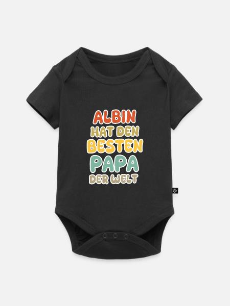 Albin als Baby - Baby Premium Kurzarmbody - Schwarz