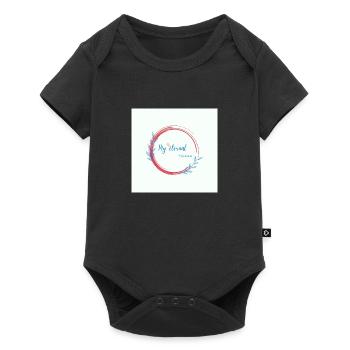 Rainbow butterfly created - Baby Premium short-sleeve bodysuit - black - Front