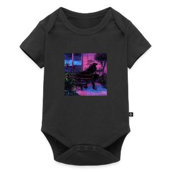 plants and music - high quality fashion print - Baby Premium short-sleeve bodysuit - black - Front