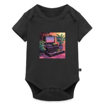 plants and music - high quality fashion print - Baby Premium short-sleeve bodysuit - black - Front